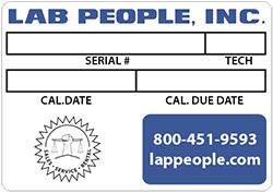 Lab People Weighing Equipment Calibrations Label